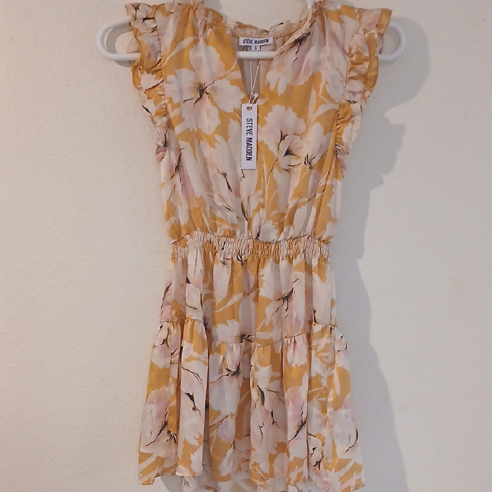 Steve Madden Yellow and White Floral Dress